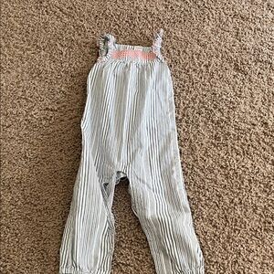 Like new Carter's Pink and White Striped Kids Romper size 24 Months
